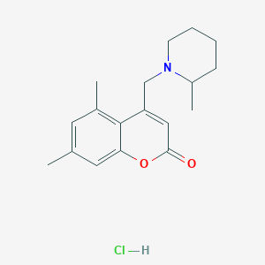 molecular formula C18H24ClNO2 B6525305 5,7-dimethyl-4-[(2-methylpiperidin-1-yl)methyl]-2H-chromen-2-one hydrochloride CAS No. 1177130-83-4