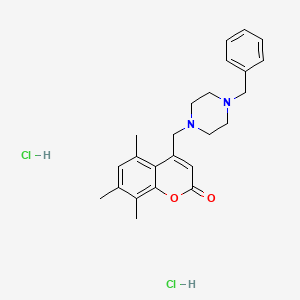 4-[(4-benzylpiperazin-1-yl)methyl]-5,7,8-trimethyl-2H-chromen-2-one dihydrochloride