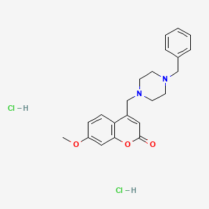 4-[(4-benzylpiperazin-1-yl)methyl]-7-methoxy-2H-chromen-2-one dihydrochloride