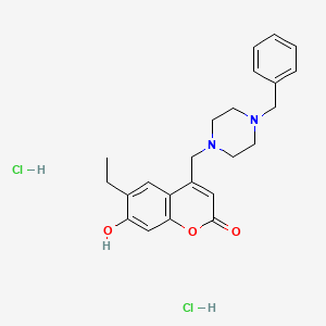 molecular formula C23H28Cl2N2O3 B6525330 4-[(4-benzylpiperazin-1-yl)methyl]-6-ethyl-7-hydroxy-2H-chromen-2-one dihydrochloride CAS No. 1177891-06-3