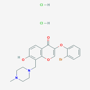 molecular formula C21H23BrCl2N2O4 B6525338 3-(2-bromophenoxy)-7-hydroxy-8-[(4-methylpiperazin-1-yl)methyl]-4H-chromen-4-one dihydrochloride CAS No. 1177841-12-1