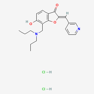 molecular formula C21H26Cl2N2O3 B6525362 (2Z)-7-[(dipropylamino)methyl]-6-hydroxy-2-[(pyridin-3-yl)methylidene]-2,3-dihydro-1-benzofuran-3-one dihydrochloride CAS No. 1177667-09-2