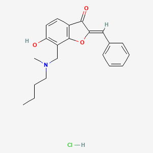 (2Z)-7-{[butyl(methyl)amino]methyl}-6-hydroxy-2-(phenylmethylidene)-2,3-dihydro-1-benzofuran-3-one hydrochloride