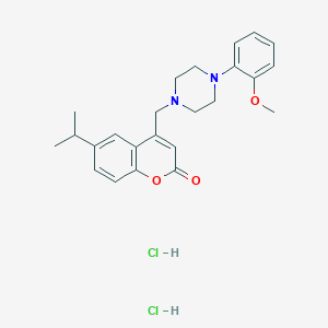 molecular formula C24H30Cl2N2O3 B6525382 4-{[4-(2-methoxyphenyl)piperazin-1-yl]methyl}-6-(propan-2-yl)-2H-chromen-2-one dihydrochloride CAS No. 1177816-69-1