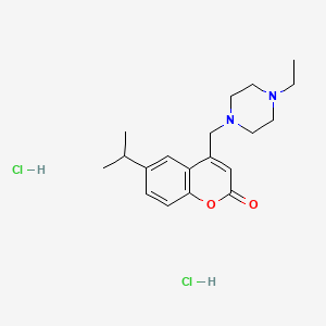 molecular formula C19H28Cl2N2O2 B6525390 4-[(4-ethylpiperazin-1-yl)methyl]-6-(propan-2-yl)-2H-chromen-2-one dihydrochloride CAS No. 1177927-52-4