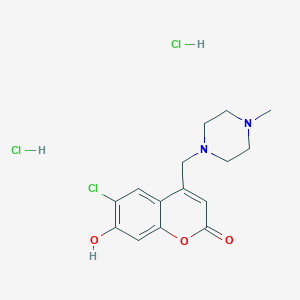 molecular formula C15H19Cl3N2O3 B6525415 6-chloro-7-hydroxy-4-[(4-methylpiperazin-1-yl)methyl]-2H-chromen-2-one dihydrochloride CAS No. 1177634-15-9