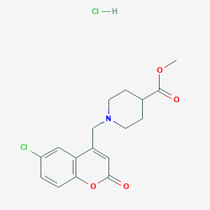 molecular formula C17H19Cl2NO4 B6525428 methyl 1-[(6-chloro-2-oxo-2H-chromen-4-yl)methyl]piperidine-4-carboxylate hydrochloride CAS No. 1177584-98-3