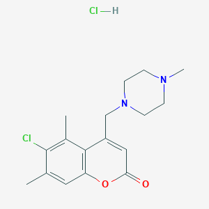 6-chloro-5,7-dimethyl-4-[(4-methylpiperazin-1-yl)methyl]-2H-chromen-2-one hydrochloride