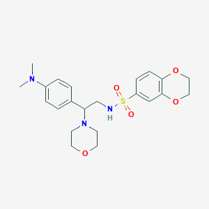 molecular formula C22H29N3O5S B6525454 N-{2-[4-(dimethylamino)phenyl]-2-(morpholin-4-yl)ethyl}-2,3-dihydro-1,4-benzodioxine-6-sulfonamide CAS No. 946287-80-5