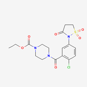 ethyl 4-[2-chloro-5-(1,1,3-trioxo-1lambda6,2-thiazolidin-2-yl)benzoyl]piperazine-1-carboxylate
