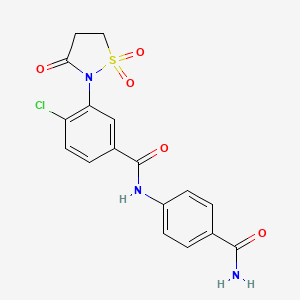 molecular formula C17H14ClN3O5S B6525487 N-(4-carbamoylphenyl)-4-chloro-3-(1,1,3-trioxo-1lambda6,2-thiazolidin-2-yl)benzamide CAS No. 919684-35-8