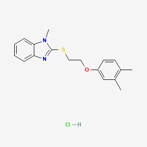 molecular formula C18H21ClN2OS B6525506 2-{[2-(3,4-dimethylphenoxy)ethyl]sulfanyl}-1-methyl-1H-1,3-benzodiazole hydrochloride CAS No. 1177653-13-2