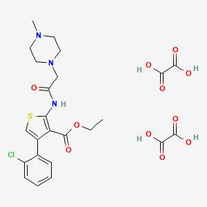 ethyl 4-(2-chlorophenyl)-2-[2-(4-methylpiperazin-1-yl)acetamido]thiophene-3-carboxylate; bis(oxalic acid)