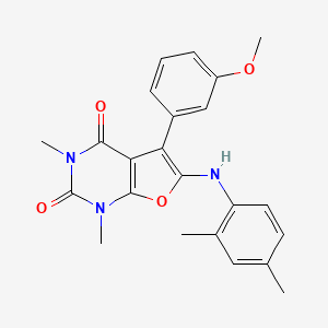 molecular formula C23H23N3O4 B6525522 6-[(2,4-dimethylphenyl)amino]-5-(3-methoxyphenyl)-1,3-dimethyl-1H,2H,3H,4H-furo[2,3-d]pyrimidine-2,4-dione CAS No. 946307-59-1