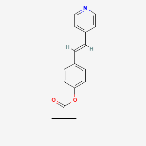 molecular formula C18H19NO2 B6525545 4-[(E)-2-(pyridin-4-yl)ethenyl]phenyl 2,2-dimethylpropanoate CAS No. 1011573-25-3