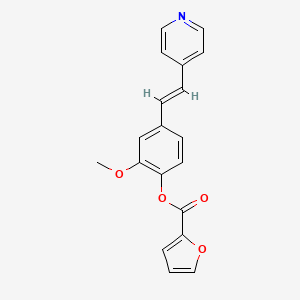 molecular formula C19H15NO4 B6525552 2-methoxy-4-[(E)-2-(pyridin-4-yl)ethenyl]phenyl furan-2-carboxylate CAS No. 1007678-00-3