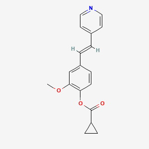 2-methoxy-4-[(E)-2-(pyridin-4-yl)ethenyl]phenyl cyclopropanecarboxylate