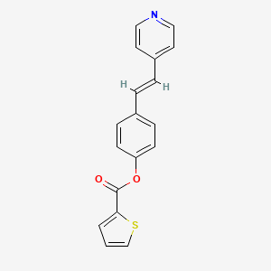 molecular formula C18H13NO2S B6525565 4-[(E)-2-(pyridin-4-yl)ethenyl]phenyl thiophene-2-carboxylate CAS No. 1011573-41-3