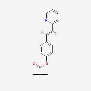 molecular formula C18H19NO2 B6525587 4-[(E)-2-(pyridin-2-yl)ethenyl]phenyl 2,2-dimethylpropanoate CAS No. 1011620-55-5