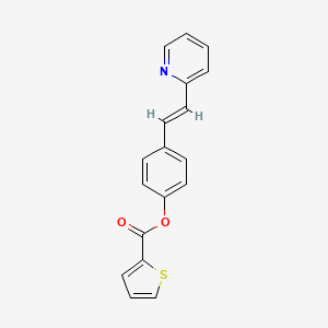 molecular formula C18H13NO2S B6525593 4-[(E)-2-(pyridin-2-yl)ethenyl]phenyl thiophene-2-carboxylate CAS No. 1007678-75-2