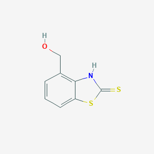 molecular formula C8H7NOS2 B065256 4-(hydroxymethyl)benzo[d]thiazole-2(3H)-thione CAS No. 171874-47-8