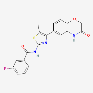 3-fluoro-N-[5-methyl-4-(3-oxo-3,4-dihydro-2H-1,4-benzoxazin-6-yl)-1,3-thiazol-2-yl]benzamide