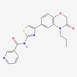 molecular formula C20H18N4O3S B6525613 N-[4-(3-oxo-4-propyl-3,4-dihydro-2H-1,4-benzoxazin-6-yl)-1,3-thiazol-2-yl]pyridine-3-carboxamide CAS No. 1011578-78-1