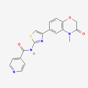 molecular formula C18H14N4O3S B6525621 N-[4-(4-methyl-3-oxo-3,4-dihydro-2H-1,4-benzoxazin-6-yl)-1,3-thiazol-2-yl]pyridine-4-carboxamide CAS No. 1011911-18-4
