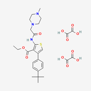 molecular formula C28H37N3O11S B6525634 ethyl 4-(4-tert-butylphenyl)-2-[2-(4-methylpiperazin-1-yl)acetamido]thiophene-3-carboxylate; bis(oxalic acid) CAS No. 1051931-24-8