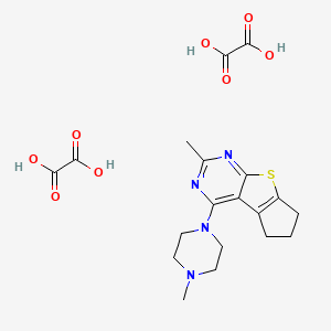 molecular formula C19H24N4O8S B6525637 10-methyl-12-(4-methylpiperazin-1-yl)-7-thia-9,11-diazatricyclo[6.4.0.0^{2,6}]dodeca-1(8),2(6),9,11-tetraene; bis(oxalic acid) CAS No. 1135016-60-2