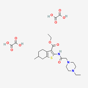 molecular formula C24H35N3O11S B6525651 ethyl 2-[2-(4-ethylpiperazin-1-yl)acetamido]-6-methyl-4,5,6,7-tetrahydro-1-benzothiophene-3-carboxylate; bis(oxalic acid) CAS No. 1135017-58-1