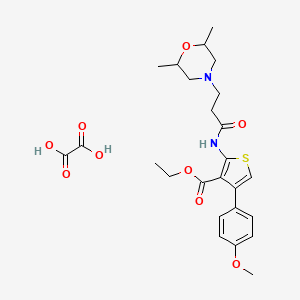 molecular formula C25H32N2O9S B6525657 ethyl 2-[3-(2,6-dimethylmorpholin-4-yl)propanamido]-4-(4-methoxyphenyl)thiophene-3-carboxylate; oxalic acid CAS No. 1135019-05-4