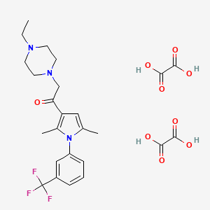 molecular formula C25H30F3N3O9 B6525665 1-{2,5-dimethyl-1-[3-(trifluoromethyl)phenyl]-1H-pyrrol-3-yl}-2-(4-ethylpiperazin-1-yl)ethan-1-one; bis(oxalic acid) CAS No. 1135019-03-2