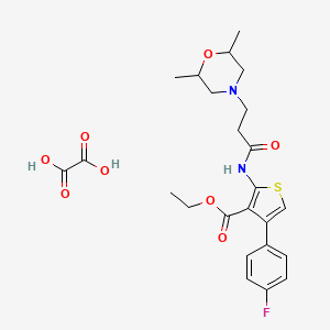 molecular formula C24H29FN2O8S B6525669 ethyl 2-[3-(2,6-dimethylmorpholin-4-yl)propanamido]-4-(4-fluorophenyl)thiophene-3-carboxylate; oxalic acid CAS No. 1135017-60-5