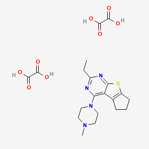 10-ethyl-12-(4-methylpiperazin-1-yl)-7-thia-9,11-diazatricyclo[6.4.0.0^{2,6}]dodeca-1(8),2(6),9,11-tetraene; bis(oxalic acid)