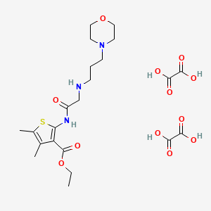 ethyl 4,5-dimethyl-2-(2-{[3-(morpholin-4-yl)propyl]amino}acetamido)thiophene-3-carboxylate; bis(oxalic acid)