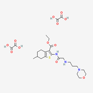 ethyl 6-methyl-2-(2-{[3-(morpholin-4-yl)propyl]amino}acetamido)-4,5,6,7-tetrahydro-1-benzothiophene-3-carboxylate; bis(oxalic acid)