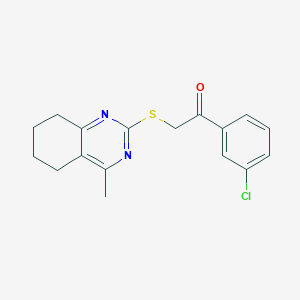 molecular formula C17H17ClN2OS B6525747 1-(3-chlorophenyl)-2-[(4-methyl-5,6,7,8-tetrahydroquinazolin-2-yl)sulfanyl]ethan-1-one CAS No. 924872-38-8
