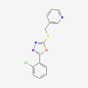 molecular formula C14H10ClN3OS B6525757 3-({[5-(2-chlorophenyl)-1,3,4-oxadiazol-2-yl]sulfanyl}methyl)pyridine CAS No. 1011947-11-7