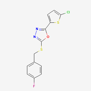 2-(5-chlorothiophen-2-yl)-5-{[(4-fluorophenyl)methyl]sulfanyl}-1,3,4-oxadiazole