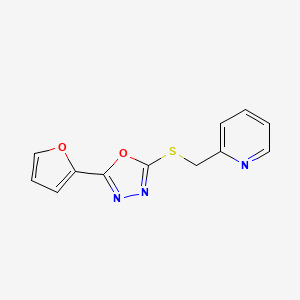 molecular formula C12H9N3O2S B6525777 2-({[5-(furan-2-yl)-1,3,4-oxadiazol-2-yl]sulfanyl}methyl)pyridine CAS No. 1011915-20-0