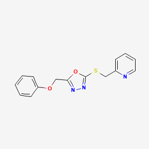 molecular formula C15H13N3O2S B6525798 2-({[5-(phenoxymethyl)-1,3,4-oxadiazol-2-yl]sulfanyl}methyl)pyridine CAS No. 1011680-10-6