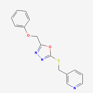 molecular formula C15H13N3O2S B6525801 3-({[5-(phenoxymethyl)-1,3,4-oxadiazol-2-yl]sulfanyl}methyl)pyridine CAS No. 1011686-86-4