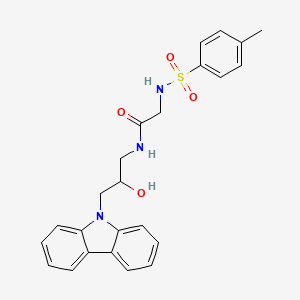 molecular formula C24H25N3O4S B6525812 N-[3-(9H-carbazol-9-yl)-2-hydroxypropyl]-2-(4-methylbenzenesulfonamido)acetamide CAS No. 946338-63-2