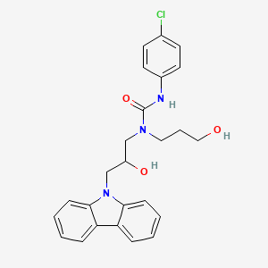 molecular formula C25H26ClN3O3 B6525826 3-[3-(9H-carbazol-9-yl)-2-hydroxypropyl]-1-(4-chlorophenyl)-3-(3-hydroxypropyl)urea CAS No. 946358-84-5