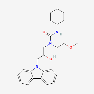 molecular formula C25H33N3O3 B6525830 3-[3-(9H-carbazol-9-yl)-2-hydroxypropyl]-1-cyclohexyl-3-(2-methoxyethyl)urea CAS No. 942876-20-2