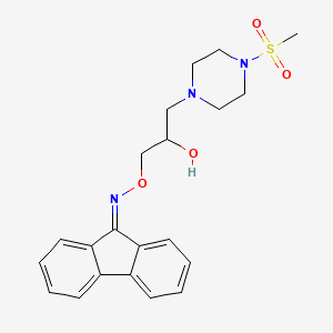molecular formula C21H25N3O4S B6525846 1-{[(9H-fluoren-9-ylidene)amino]oxy}-3-(4-methanesulfonylpiperazin-1-yl)propan-2-ol CAS No. 942876-47-3