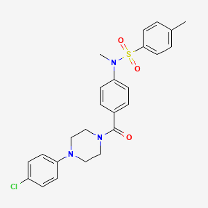 molecular formula C25H26ClN3O3S B6525849 N-{4-[4-(4-chlorophenyl)piperazine-1-carbonyl]phenyl}-N,4-dimethylbenzene-1-sulfonamide CAS No. 946259-06-9