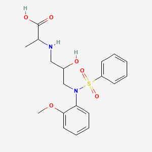 molecular formula C19H24N2O6S B6525852 2-({2-hydroxy-3-[N-(2-methoxyphenyl)benzenesulfonamido]propyl}amino)propanoic acid CAS No. 1101196-12-6