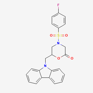 6-[(9H-carbazol-9-yl)methyl]-4-(4-fluorobenzenesulfonyl)morpholin-2-one